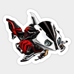 BMW S1000RR Shark White Black & Red Sticker